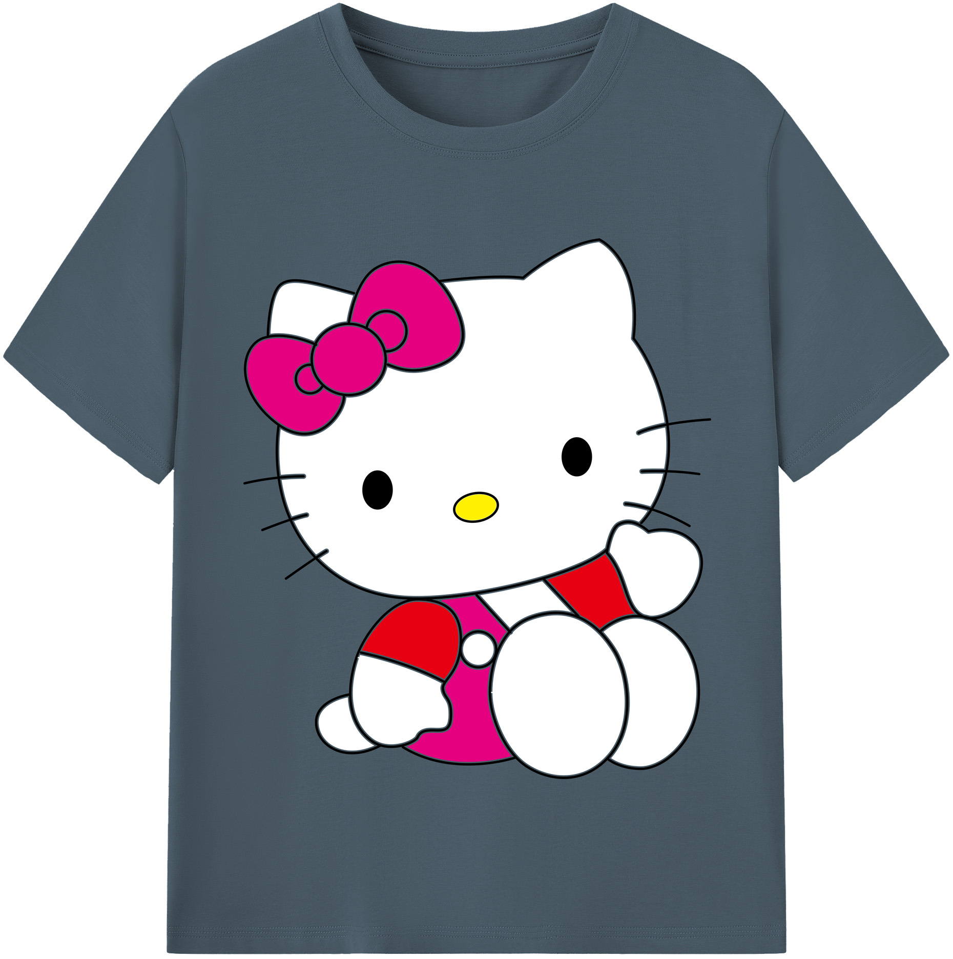 （画像用） Hello Kitty ハローキティ 綿100％半袖Tシャツ（フロントプリント）